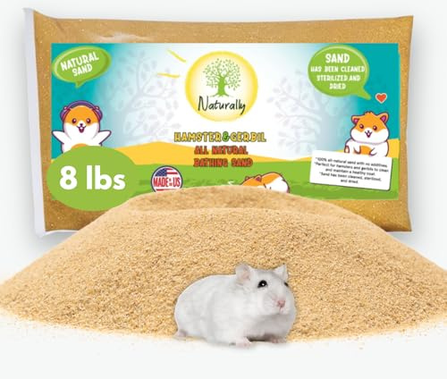 (8 Pound Bag) Hamster or Gerbil Bathing Sand Litter- All Natural Dry Desert Sand
