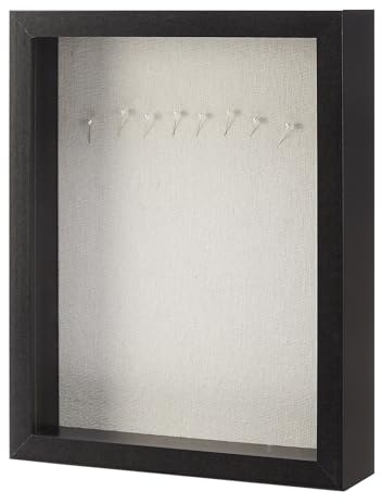 Amazon Basics Rectangular Wooden Shadow Box/Picture Frame, 21.6 cm x 28 cm, Black