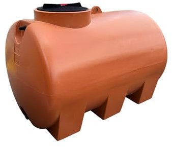 Depósito de Polietileno para Agua cilíndrico Horizontal Mod. 300 litros Color Terracota Made in Italy