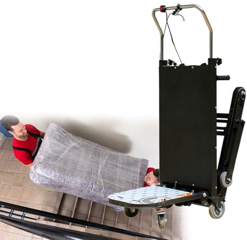 Electric Stair Climbing Dolly, 1100 lbs Capacity Stair Climbing Hand Trucks, 2980 W Powered Electric Dolly Heavy Duty Cart, with Folding Handle & Solid Wheel
