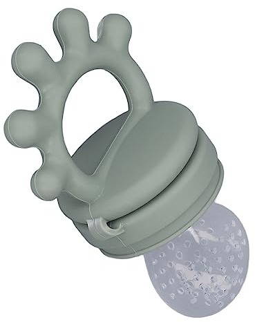 RIZGHWOY Distributeur de Nourriture pour bébé, Jouet de Dentition Flexible en Silicone, évite L'étouffement, adapté aux Bébés, 1 Pièce (Olive verte)