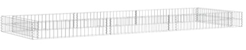 Mokuyary Letto rialzato per gabbione in acciaio zincato 300 x 100 x 20 cm fioriera da giardino, vassoio per piante grasse, terrazza, patio, balcone