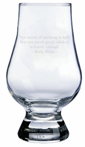 GLENCAIRN Mark Twain Quote Personalized Custom Etched Crystal Whisky Glass