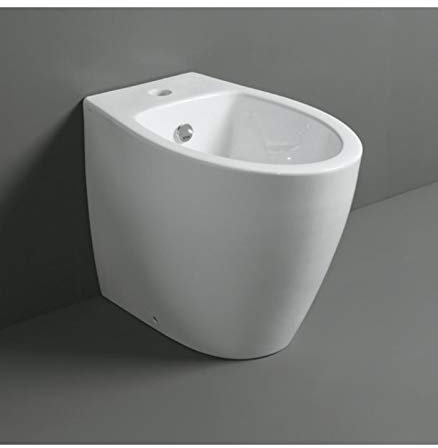 Simas - Bidet floor standing back to wall, LFT Spazio - White, Single hole, In Stock