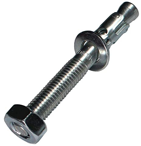 5x Lumonic Ancla de gran resistencia M10x80mm | Anclajes de cuña galvanizados de alta calidad | Montaje a presión, CARGA INMEDIATA | Anclaje de hormigón,