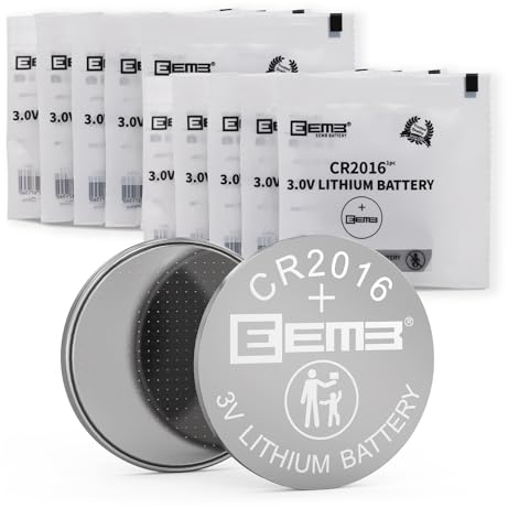 EEMB 10 PACK CR2016 Batteria 3V al litio Batteria a bottone a moneta 2016 Batteria ECR2016 DL2016 LM2016 per chiavi FOB auto orologi calcolatrici apriporta garage giocattoli luci a LED