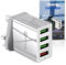 USB Charger Plug UK, 32W 4-Port USB Fast Charger Plug with Quick Charge 3.0 – Multi U SB Plug Wall Charger Intelligent US B Plug Fast Charger iPhone 12/11/X, iPad, Samsung S21/S20/S10, Android Devices