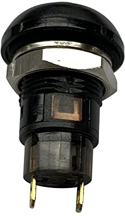 Vklopdsh Interrupteur à bouton-poussoir étanche 12 mm SPST 2 A IP67, noir