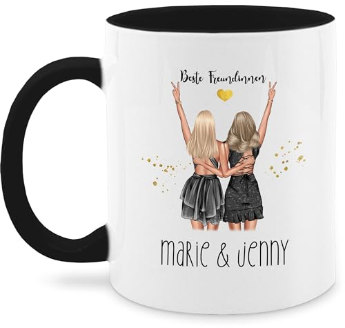 Tasse Tassen 325ml - Party Freundinnen Geschenk Beste Freundin Geschenkidee Best Friends I Schwestern I Mädels Freundschaft I Geburtstag I Weihnachten - 325 ml - Schwarz