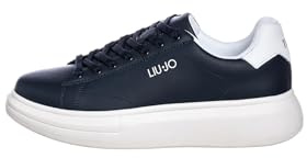 Liu Jo Jeans Scarpa Uomo Liu-Jo Sneakers Big 01 in Pelle Blu Navy/Bianco US24LJ05 7B4027PX474S3342 44