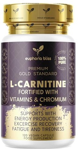 L-Carnitine Capsules 3000mg - L-Carnitine Formula with Vitamins D & B - High Strength L-Carnitine Tartrate Supplement – 120 Vegan Tablets – Supports Energy, Metabolism, & Reduces Tiredness & Fatigue