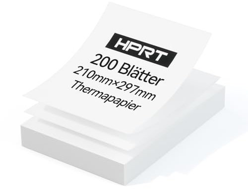 Thermopapier A4 faltbar für tragbaren Drucker, kompatibel mit HPRT/iDPRT/PRT tragbaren Drucker und jedem anderen tragbaren Thermodrucker