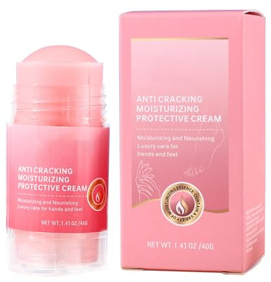 Crema de manos, crema para pies, crema hidratante para manos y pies, diseño de barra de fácil deslizamiento, práctico formato roll-on, 7,8 x 3,8 x 3,8 cm, para suavizante de piel seca, manos y pies