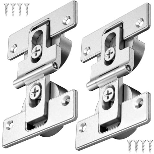 Mdkave 180-Degree Foldable Door Hinges,Bifold Door Hinges,Double Cup Concealed Hinge for Cabinets,Closet and Furniture(Zinc Alloy 2 Pack)
