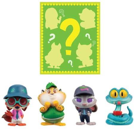 Disney Zoomania 2 – ZOTP0060 – Mystery Tails 5-pack med överraskningsfigur – 5 cm samlarfigurer – samlarserie för barn från 4 år