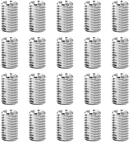 20 Pcs Helicoil Thread Repair Kit, M8 x M10 x 15mm Self-Tapping Threaded Inserts, Stainless Steel Metric Thread Adapters, SlottedThread Reducer Kit, Screw Repair Inserts Nuts Sleeves