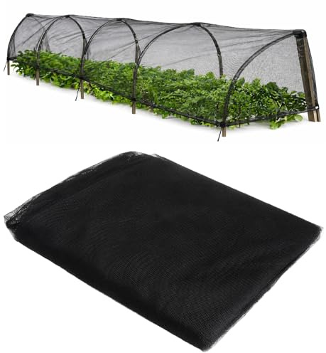 ZRUEWOT Red de protección para pájaros, 6 m × 2,4 m, para exteriores, red de protección para pájaros, red de protección para verduras, pollos, mosquiteros, red de protección contra insectos, red negra