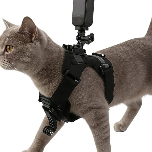 Arnés Tipo Chaleco para Gato Anti-Escape con Montura para Cámara