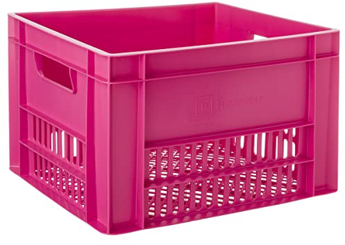 FastRider Groß Fahrradkiste, Vorderradgepäcktäger | 34 Liter | Rosa