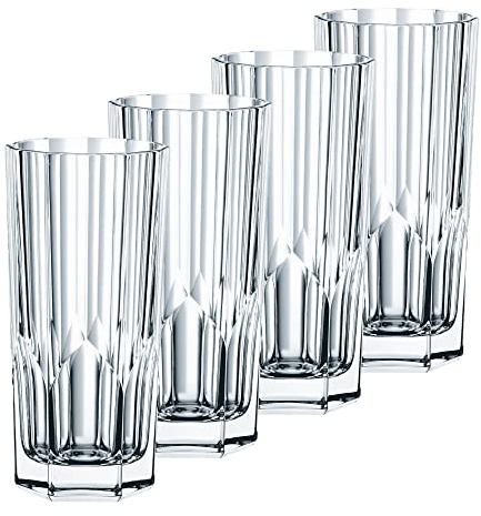 Nachtmann Longdrinkgläser 320 ml, 4 Stück, Aspen, 92127, Cocktailgläser aus Kristallglas, Trinkgläser spülmaschinenfest
