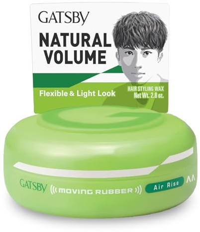 GATSBY Moving Rubber Air Rise Hair Wax, English Version, 80g/2.8oz