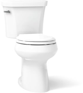 Kohler K-5481-0 Highline Comfort Height Two-Piece Round-Front 1.28 gpf Toilet with Class Five Flush Technology and Left-Hand Trip Lever White