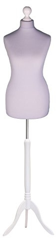 Display Guru Tailor Dummy torso Female UK Size 14/16 White TRIPOD Silver