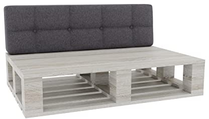 Gutekissen® Pallkudde Kviltade Kuddar med Knappar PFG (Ryggstöd 120x40, Mörkgrå)