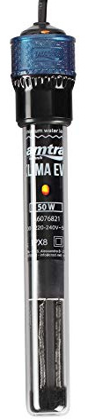 Amtra Klima EVO - Riscaldatore automatico per acquari, da 25 L fino a 50 litri, regolabile da 18 a 34 gradi, provetta in quarzo infrangibile, con ventose, potenza 50W