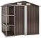 vidaXL Gartenhaus mit Regal 4 Lüftungsschlitzen Schiebetür Geräteschuppen Gartenschuppen Gerätehaus Garten Schuppen Braun 205x130x183cm Eisen