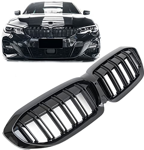 GCP PASST FÜR 3ER G20 G21 vor-LCI SPORT KÜHLERGRILL DOPPELSTEG GRILL GLANZ SCHWARZ