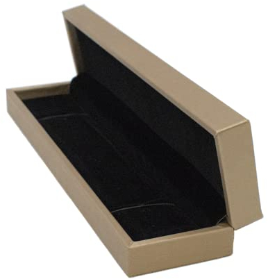 TRIXES Long Gold Jewellery Gift Box, Jewellery gift box suitable for necklaces, bracelets, watches or anklets - luxury padded velvet lining - christmas, wedding, birthday, valentines gift