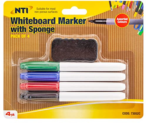 BARGAINS-GALORE NEW SET OF 8 WHITEBOARD MARKERS AND SPONGE ERASER HOME SCHOOL OFFICE WHITE BOARD