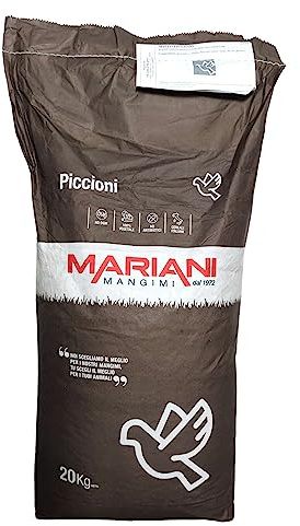 Mangime misto Piccioni e Colombi NO OGM | Granaglie per piccioni | Mix cereali per Colombi | Non contiene OGM - Sacco da 20 kg - Mangimi Mariani