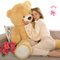 MorisMos 150cm riesen Teddy,Hellbraun groß teddybär XXL, kuschelig Kuscheltier XXXL, Freundin Frauen Mädchen