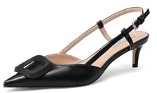 QUEEN HELENA Scarpe Basse Eleganti Decollete con Tacco Donna K3363 (Nero, Sistema Taglie Calzature EU, Adulto, Donna, Numero, Media, 37)