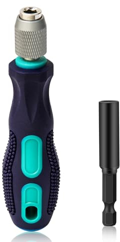 Hakkin Bit-Halter Sechskant 6,3 mm (1/4 Zoll) Schraubendreher Bit Bithalter mit Rutschfestem Griff 128 mm Lang Magnetischer Verlängerung Screwdriver Bit Holder für Torx,Sechskant Schraubendreher Set