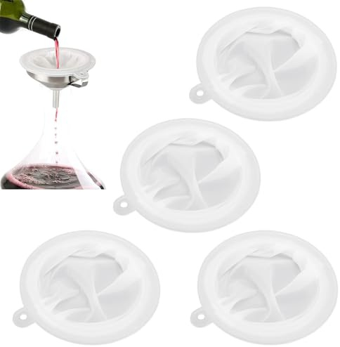 YDHfdc 4 Piezas Colador de Malla Fina 100/200/300/400 Mallas Colador de Cocina Nylon Tamiz de Filtro de Alimentos para Filtrar Jugo, Vino, Leche, Mermelada