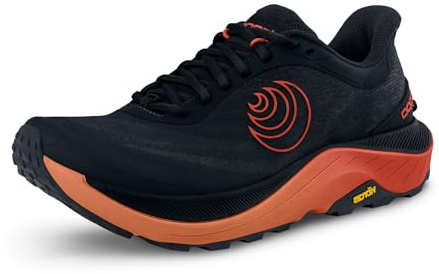 Topo Athletic Men's Ultraventure 4 Comfortable Cushioned Durable 5MM Drop Trail Running Shoes, Athletic Shoes for Trail Running, Black/Red, Size 12.5