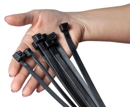 ERKO Bridas para Cables Negro 540 x 7,6 mm UV Resistencia 25 piezas Ultra fuertes 54 kg de resistencia a la tracción, Resistente a temperatura, Para Oficina, Hogar, Exteriores