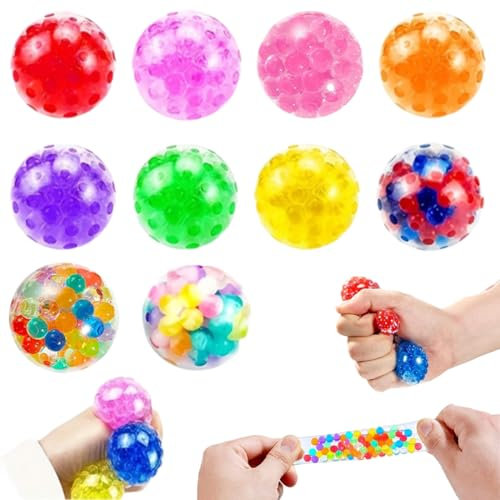 JAWUZ 10 Piezas Bolas Antiestres,Juguetes Sensoriales,Juguetes Antiestres Squeeze,Squishy Toy Mini Fidget Toys Set Para Niños Adultos Aliviar La Ansiedad,Fiesta,Cumpleaños Regalo,Pequeño
