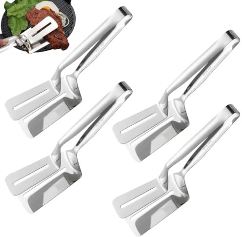 4 Piezas Capacitación De Filete De Acero Inoxidable - Pinzas De Cocción De Espátula De Pescado - Espátula De Abrazadera De Barbacoa De Parrilla - Bbqs Parrillas Para Bistec, Pescado, De Pollo