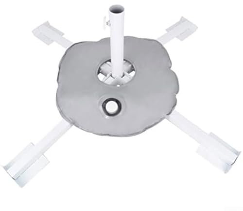 Accesorios para toldo, 1 paquete de soporte plegable ajustable para paraguas con bolsa de peso de agua para playa, patio y jardín (blanco)