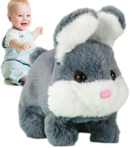 Generico Animaux de Compagnie électroniques, Lapin éducatif Marchant avec Son | Lapin interactif | pour garçons, Filles, Anniversaire, Pâques et Noël