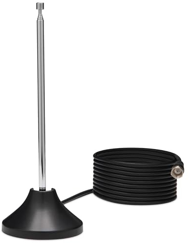 TechniSat DIGIFLEX TT7 – Passiv inomhusantenn för DVB-T2 HD, DAB+, FM, stavantenn för inomhusbruk, 3 m koaxialkabel med F-kontakt, 75 ohm impeddans, antenn för TV-mottagarradio, svart