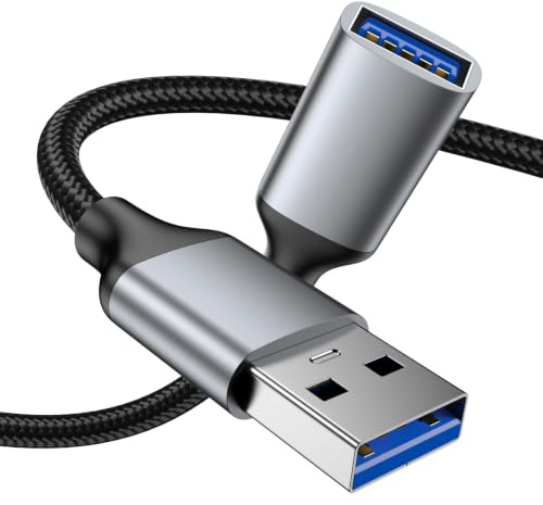KAYQINHO 3.3FT USB 3.0 Extension Cable, USB Type A Male to Female Extender Cord Nylon Braided High Speed Data Transfer Metal Interface for Webcam, Keyboard, Flash Drive, Hard Drive, Printer.
