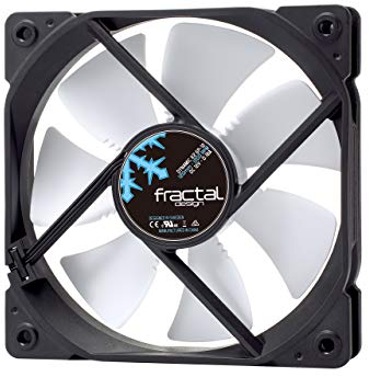 Fractal Design Dynamic X2 GP-12 Computer Fan - Silent Fan - High Airflow – 120x120x25 mm – 1200RPM – FDB-Bearings – Trip Wire - Aerodynamically shaped struts – 12v - Black/White (Single)