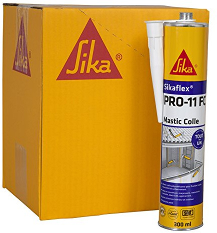 Sikaflex PRO 11 FC, Mastic-colle tout en 1 à prise rapide et multi applications -SNJF - Sans pistolet, Lot de 12 cartouches 300ml, Blanc