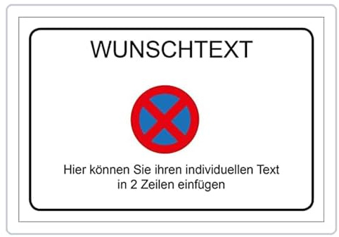 AllesKlaro® Wunschtext Schild Halteverbot selbst gestalten 30 x 20 cm