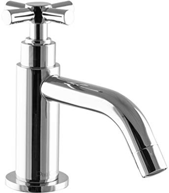 PaulGurkes Kaltwasser Standventil Armatur Kreuzgriff kleiner Wasserhahn Chrom Aufputzarmatur für einen Wasseranschluss Kaltwasser oder Warmwasser